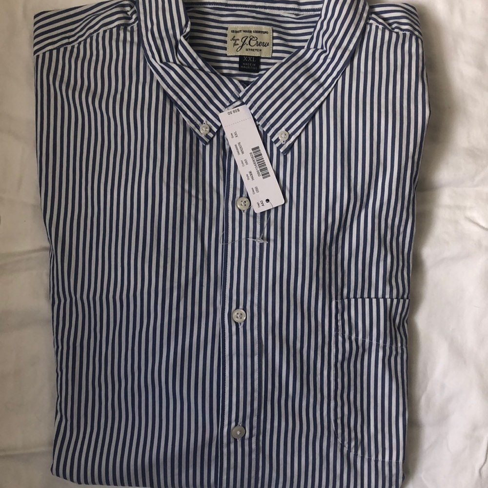 NWOT J Crew Men’s gingham striped dress shirt